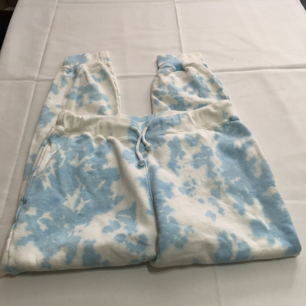 Roller Rabbit Sweatpants Women Large Blue White Tie Dye Joggers